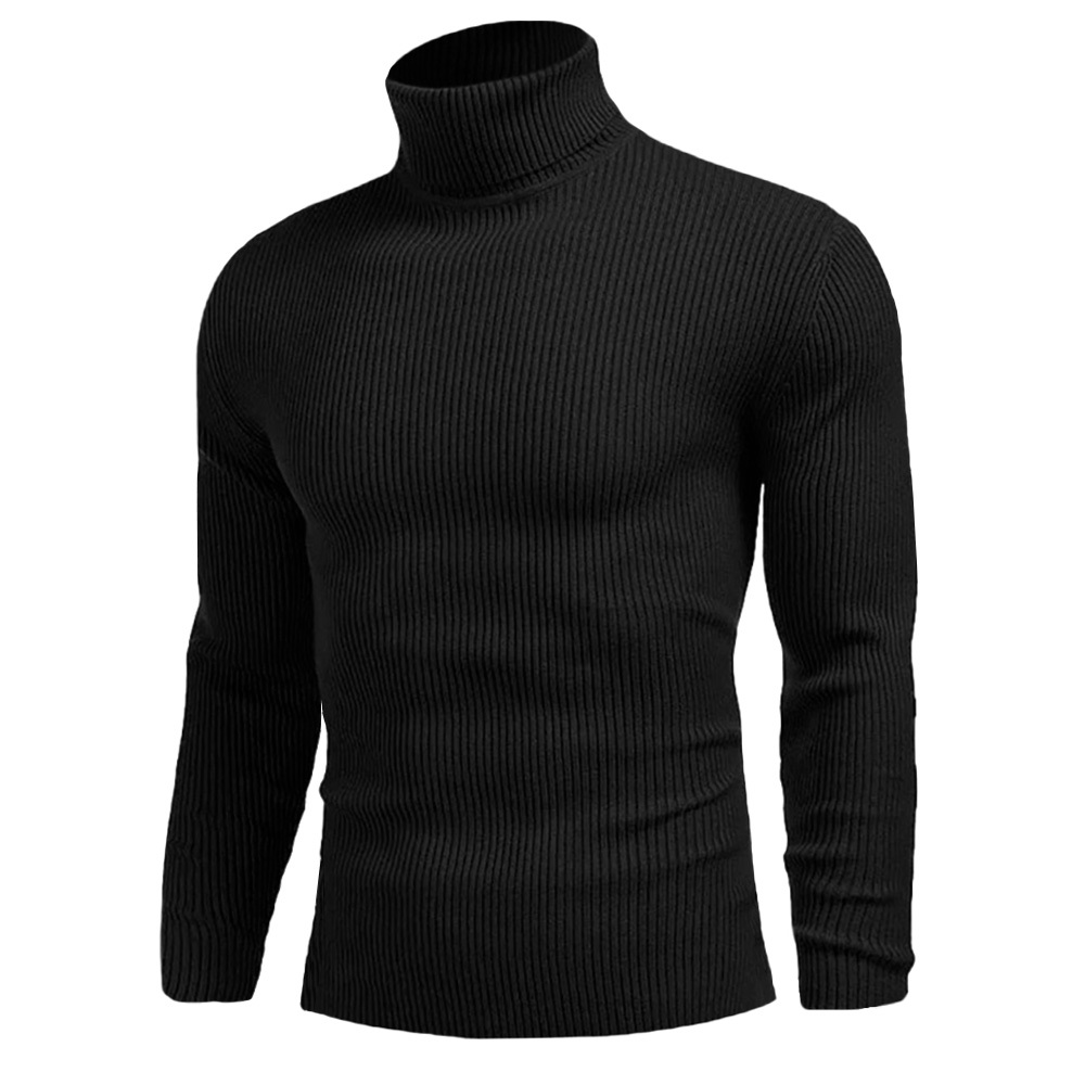 Cacharrel Blusa Tricot Lã Masculina Canelada Gola Alta R:765