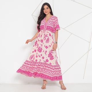 Vestido Longo Estampado F a r m Moda Feminina