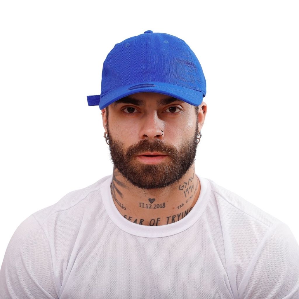Boné Aba Curva em Algodão Liso Masculino com regulador Ajustável fivela