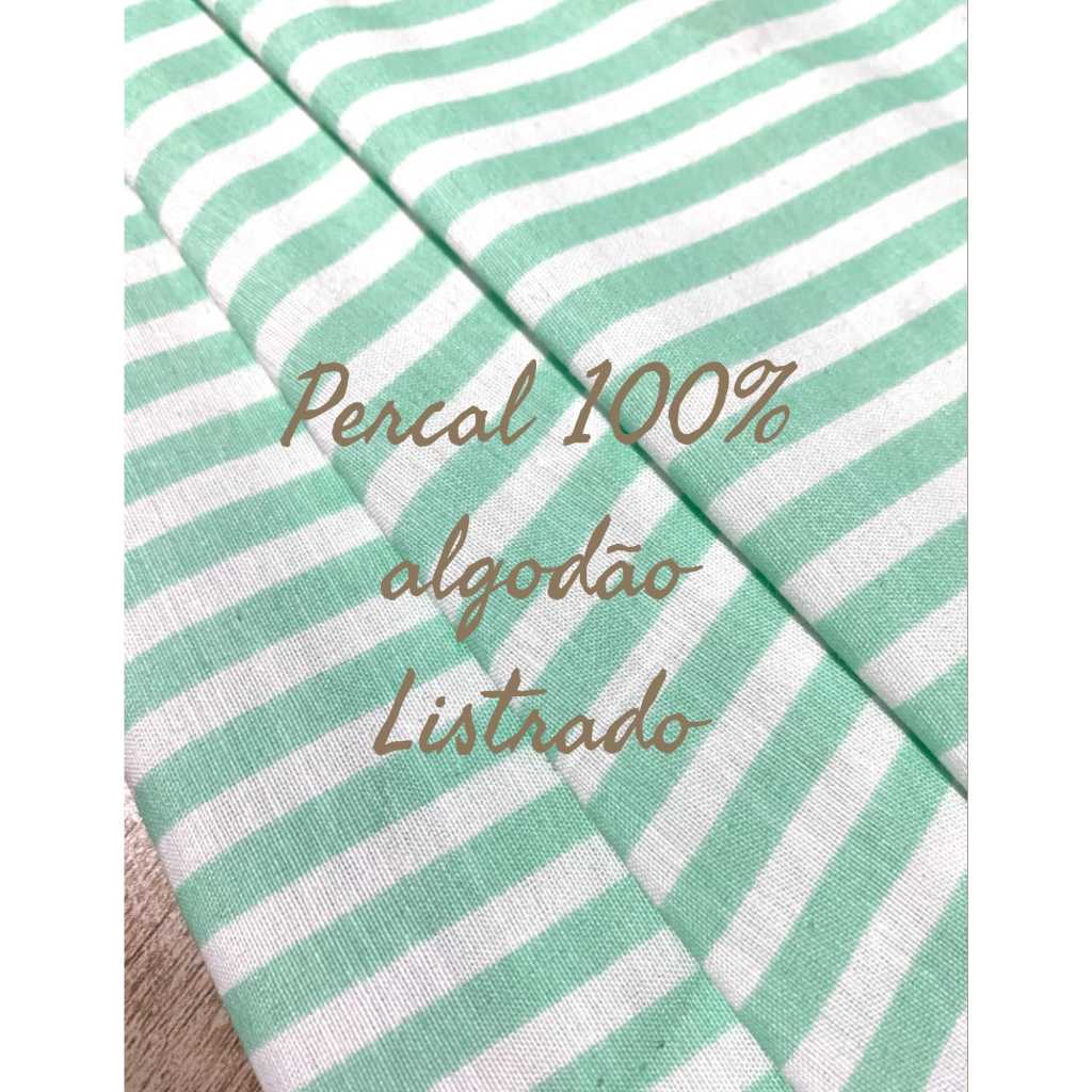 2 METROS PERCAL LISTRADO 100% ALGODÃO (2M X 2,20M)