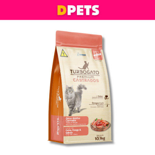 Ração Turbogato Premium Gatos Castrados 1kg Sabor Frango e Peixe