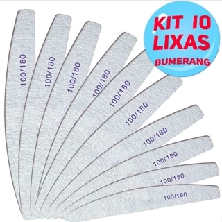 Kit 10 Lixas  Bumerangue Meia Lua Unha Porcelana Lavável em Oferta na Shopee
