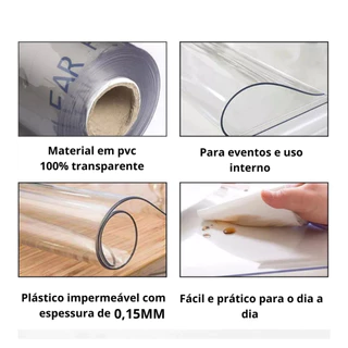 PLASTICO CRISTAL TRANSPARENTE 0,15MM - Esolha sua metragem 2.00 a 2.90