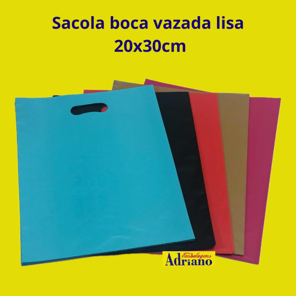 50 Sacolas 20x30cm boca vazada lisas