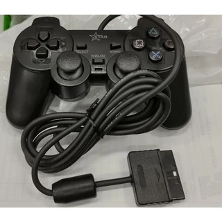 Kit 3 Controles Play 2 Com Fio Analógico Dualshock Joystick
