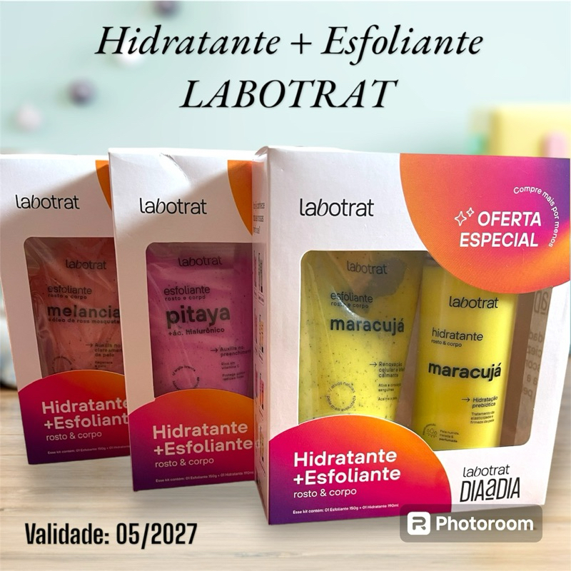 Kit Labotrat Esfoliante Corporal Facial 150g + Hidratante Corporal 190 ...