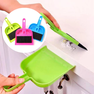 Kit Pá + Mini Vassoura Para Limpeza Pazinha De Lixo Com Vassourinha Escovinha De Plástico