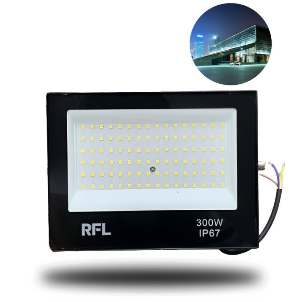 Kit 2 Refletor Holofote Led 300W Branco Frio 6500K IP67 Super Pontente Para Area Interna E Externa