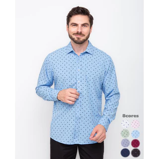 Camisa Social Masculina Manga Comprida Slim LL-38