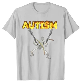 Camiseta Básica Unissex Autism Skeleton Fashion