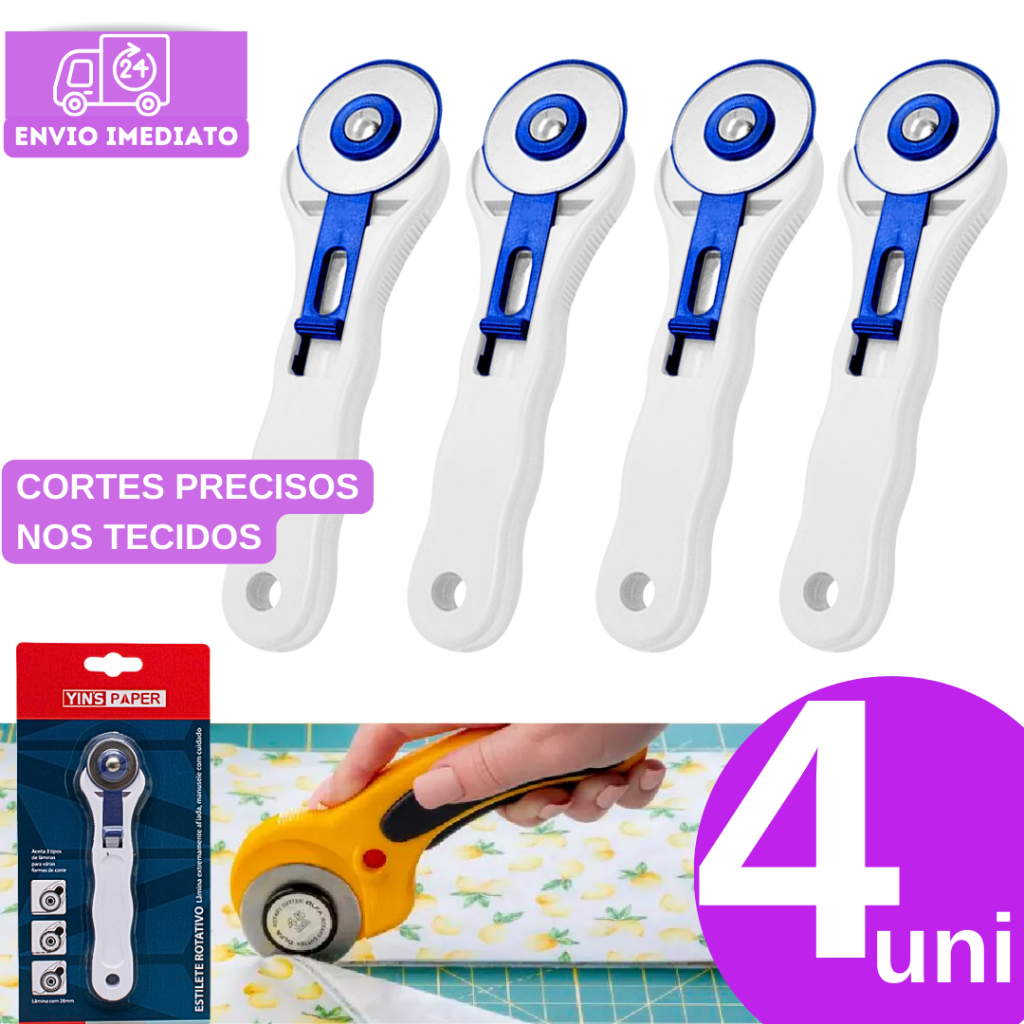Kit 4 Cortador Tecido Pano Papel Camadas Circular Profissional Corte ...