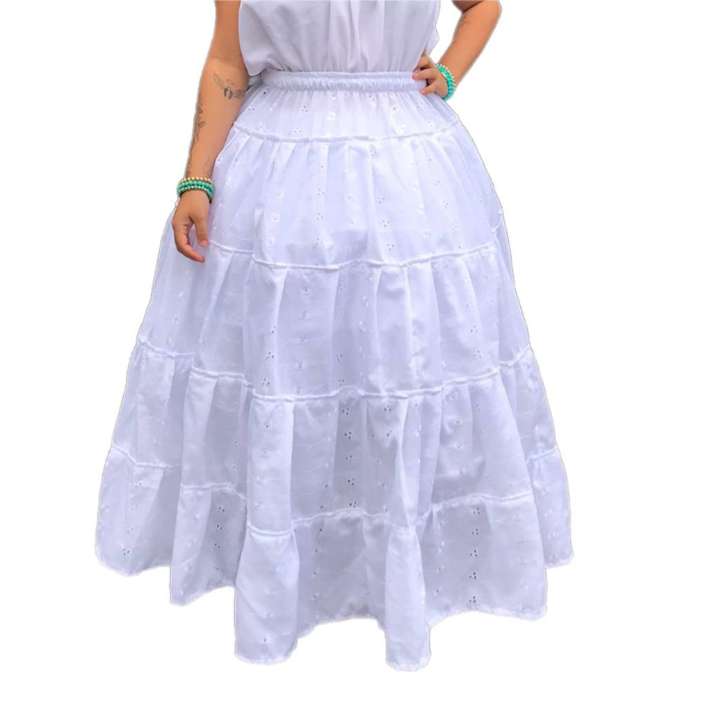 Saia Em Lesie Umbanda Candomble Branca Metros Roda Shopee Brasil