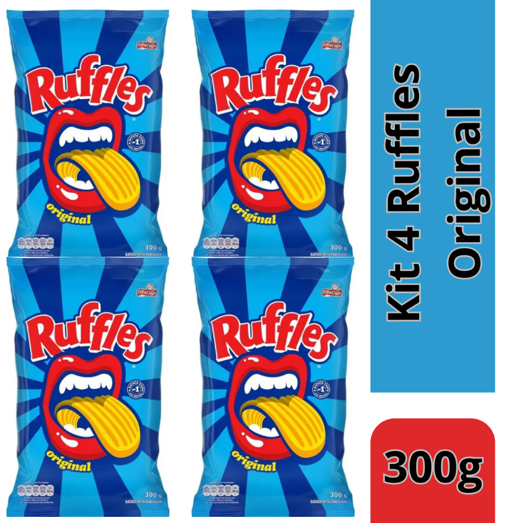 Kit 4 Pacotes Batata Frita Ondulada Original Ruffles 300g Salgadinho ...