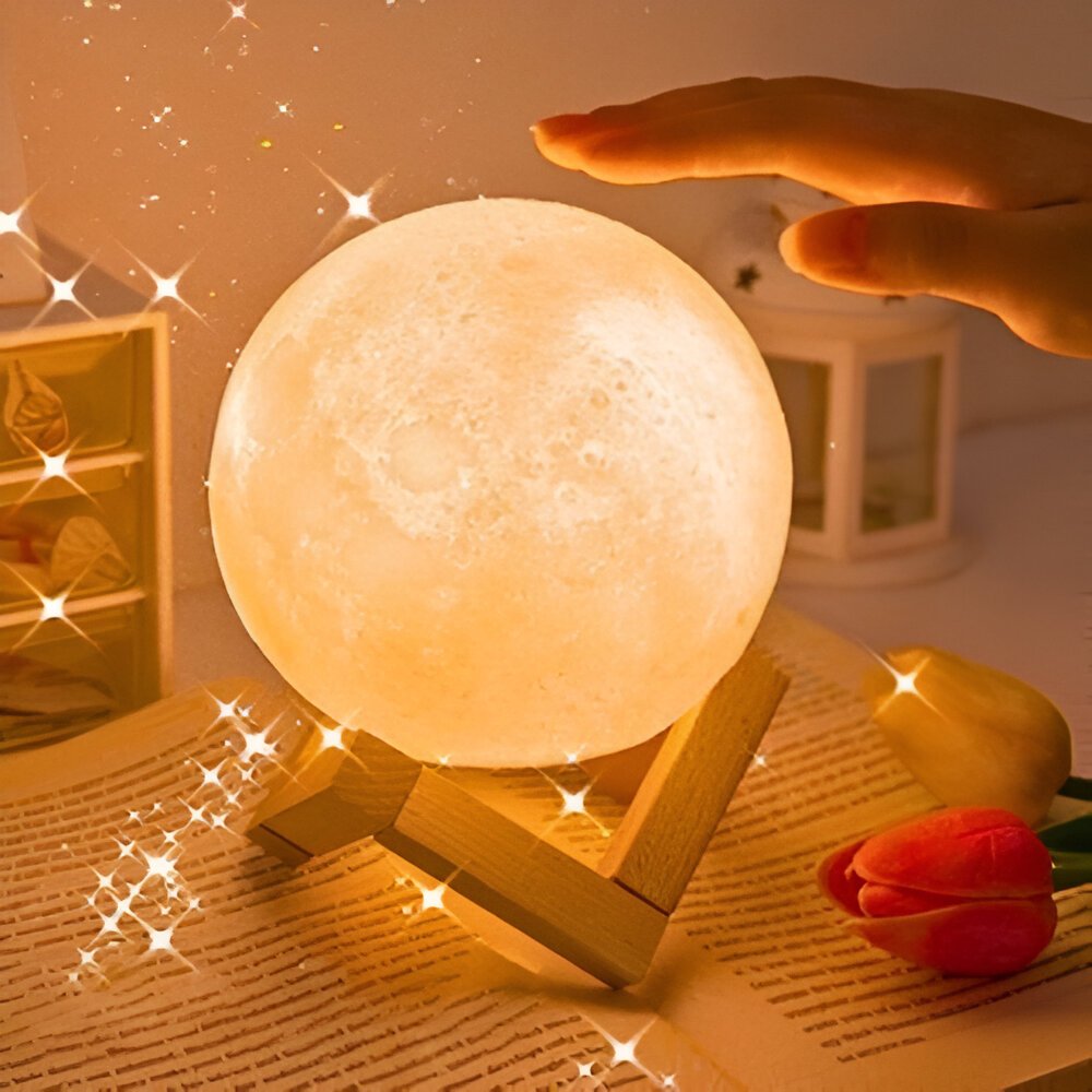 luminária lua cheia mini led abajur pequena decoração