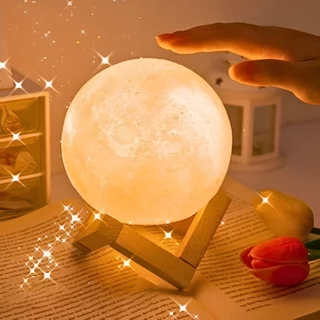 luminária lua cheia mini led abajur pequena decoração
