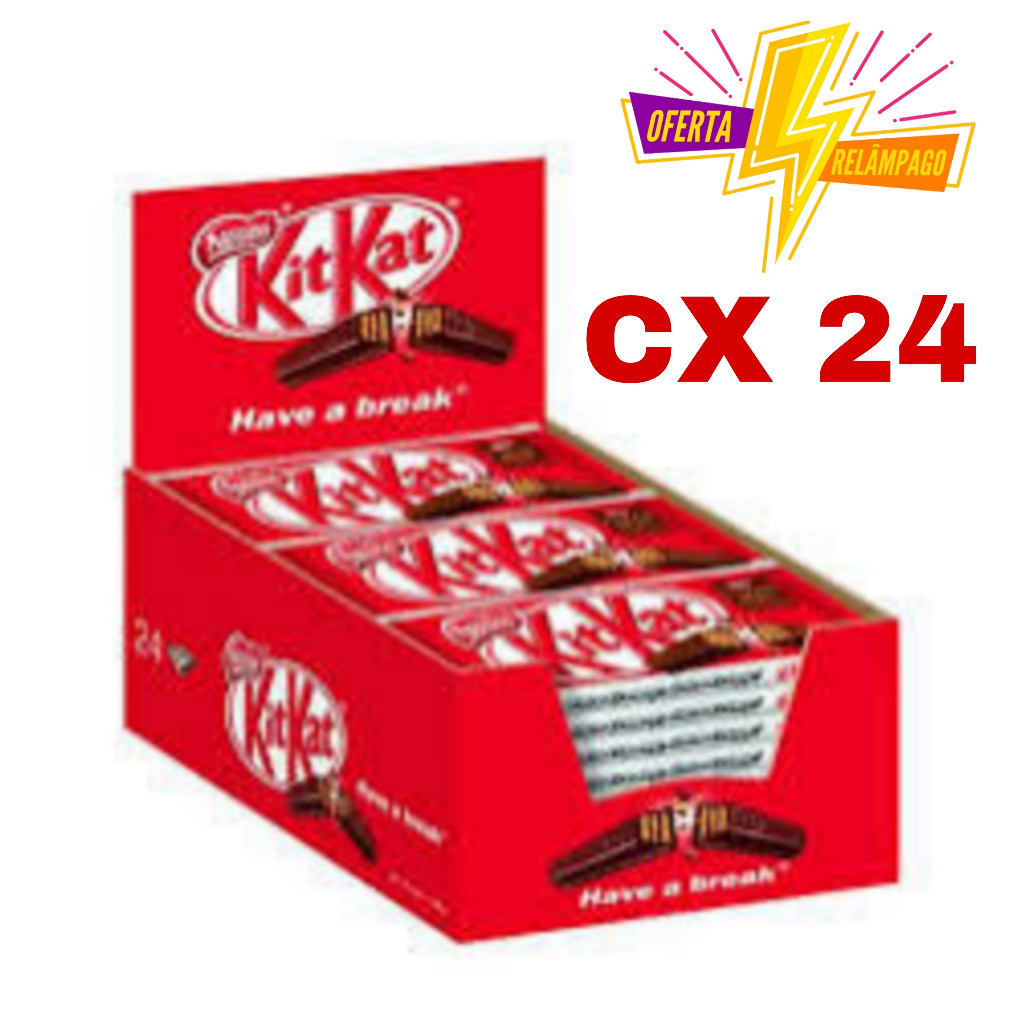 caixa chocolate kit ket com 24 chocolate de 41,5gramas. | Shopee Brasil