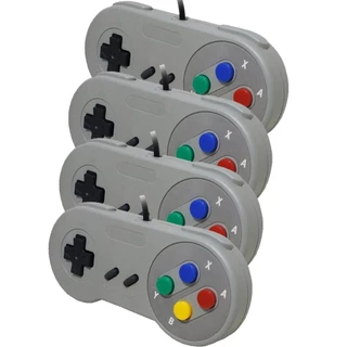 Kit 4 Controle Super Nintendo Snes Joystick Botões Coloridos