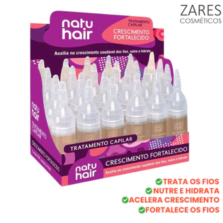 Kit 12 Ampolas de Tratamento Capilar Crescimento Fortalecido Natuhair 10ml - CONTÉM 12 UNIDADES