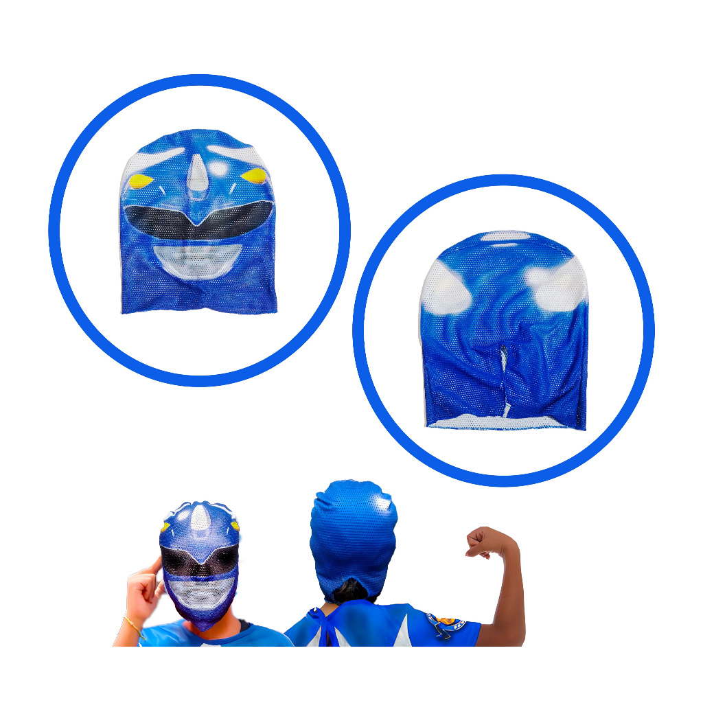 Masccara Power Ranger Azul de tecido Respiravel