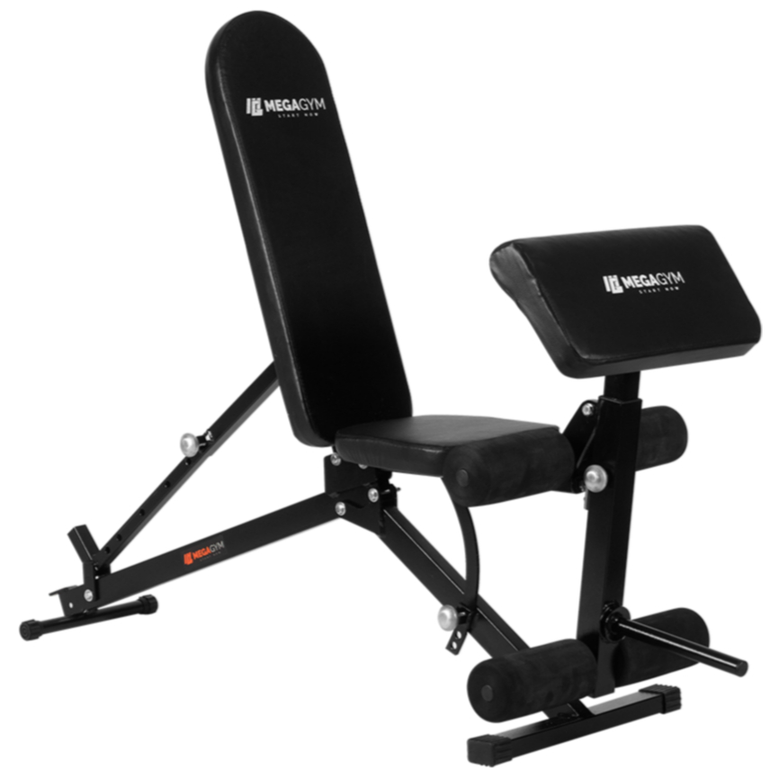 Banco Banqueta De Academia Para Treino Musculação Com Cadeira Extensora e Flexora + Apoio Scott