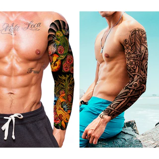 Tatuagem Temporaria Realista Fechamento de Braço 48x17cm Masculino Feminino