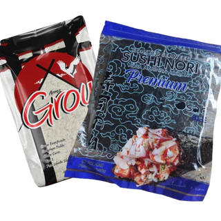 Alga Nori 50 fls + Arroz Japones Sushi Grão curto 1 kg