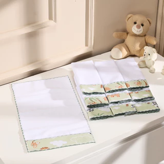 Kit 6 unidades Toalha de Ombro Babete com Tecido Estampado 100% Algodão Atoalhado Felpudo