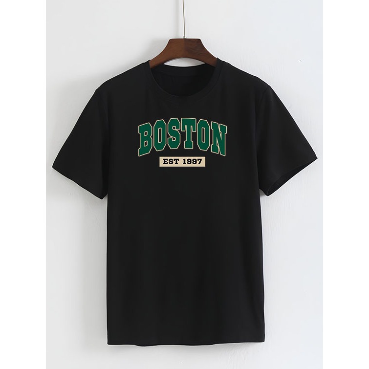 Camiseta Masculina Streetwear BOSTON 100% Algodão Premium Unissex