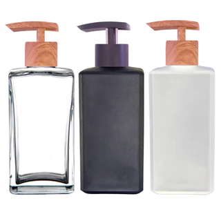 Vidro Retangular Porta Sabonete Liquido Saboneteira Pump Super Luxo 250ml
