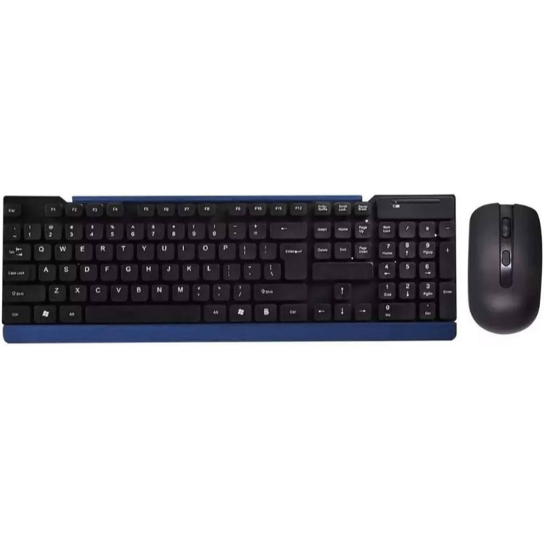 Kit Teclado e Mouse Sem Fio Preto USB
