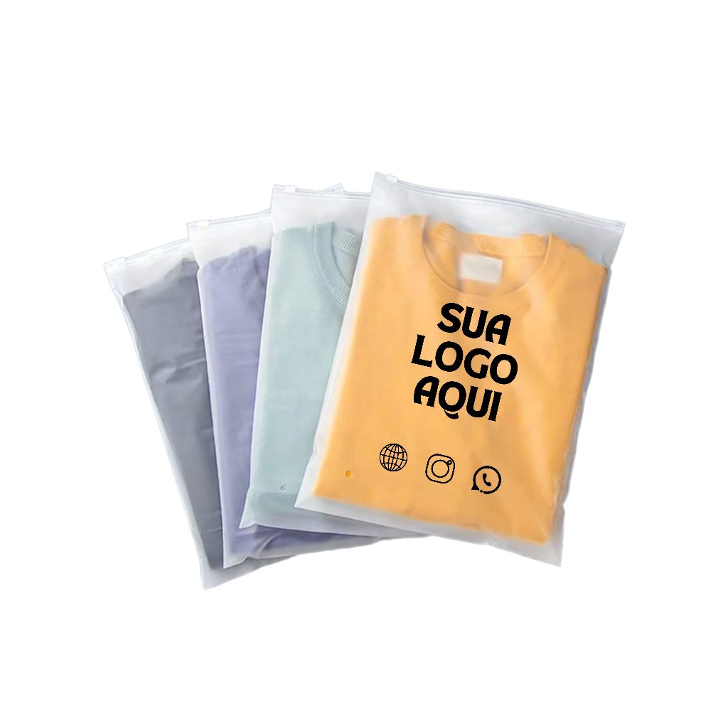 Saco Ziplock Fosco Personalizado Para Roupas 50un