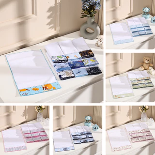 Kit 10 unidades Toalha de Ombro Babete Pano de Boca Atoalhado Felpudo Tecido Estampado 100% Algodão em Oferta na Shopee