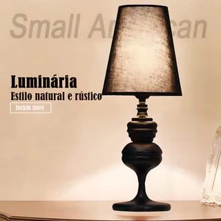 Abajur de Quarto Sala Moderno Com Cúpula Luminária de Mesa Vintage para Decoração de Ambiente