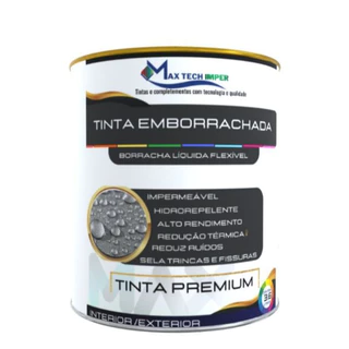Tinta Emborrachada 18 kg Max tech veda fissura e trincas em laje telha parede teto Borracha Líquida