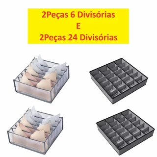 Conjunto Organizador De Gavetas 24 E 12 Divisórias Dobrável Para Sutiãs Íntimas Calcinhas Meias Cuecas Ou 6 Ou 11 Ou 7