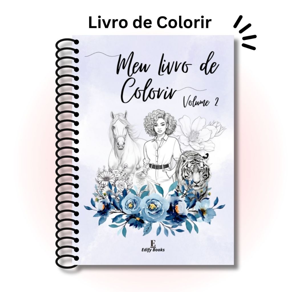 Livro de Colorir Adulto Desenhos Variados volume 2 Capa Dura Espiral A5 ...