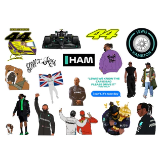 LEWIS HAMILTON - CARTELA DE ADESIVOS (sem recorte, com recorte ou a prova d'água)