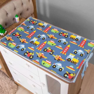 Trocador Americano de Fralda 100% Algodão com Espuma para Cama Berço Comoda 67cm x 48cm