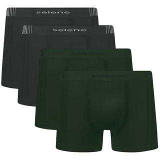 Kit 4X Cueca Boxer Selene Sem Costura Box Microfibra Masculina