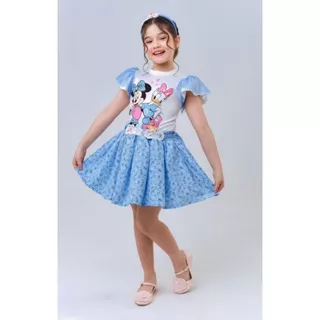 Conjunto Infantil de Festa Luxo Saia Rodada e Blusa Conjunto de Princesa Luxo
