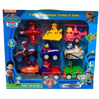 Brinquedo patrulha canina 9 e 6 carrinhos friçao para crianças