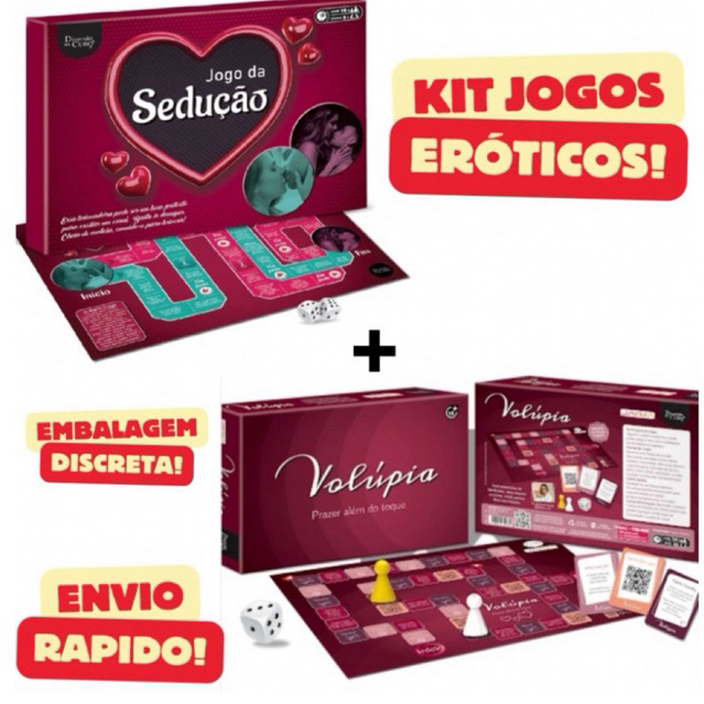 Jogo da Sedução Tabuleiro casal namorados + Jogo volúpia Tabuleiro com ...