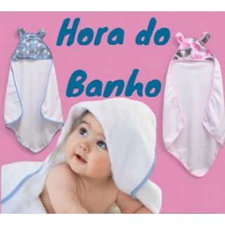 Toalha de banho para bebê com capuz felpudo várias estampas Premium menina menino em Oferta na Shopee
