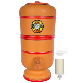 Filtro De Barro Especial Capacidade de 03 Litros ( 1,5 litros na parte cima + 1,5 litros na parte baixo ) com Vela Boia e Torneira