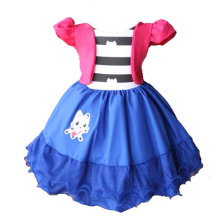 Vestido Infantil A Casa Mágica Da Gabby Listrado Roupa Gabi