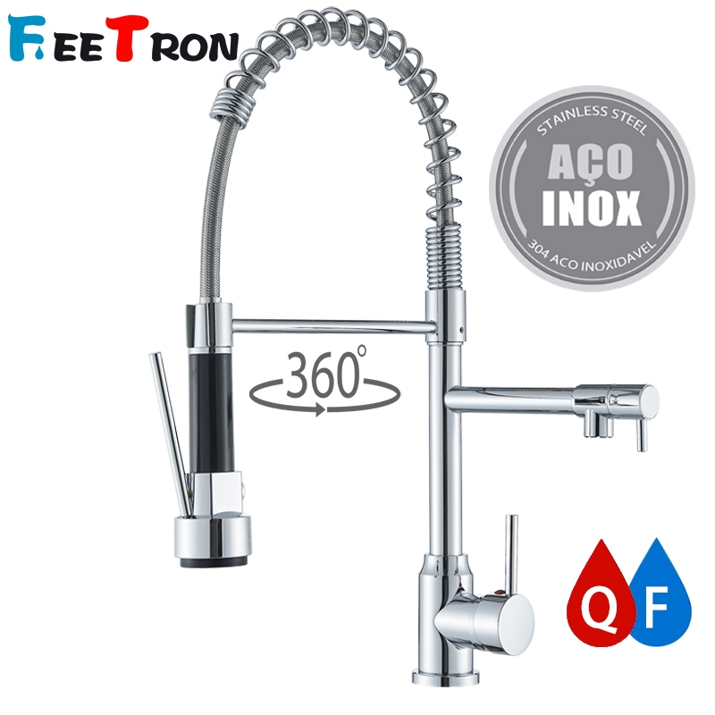 Torneira Gourmet Cozinha Cromada Monocomando 47CM INOX 304