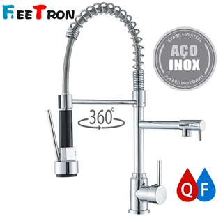 Torneira Gourmet Cozinha Cromada Monocomando 47CM INOX 304