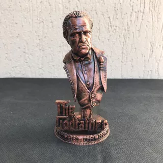 Escultura Estatua Decorativa BUSTO O PODEROSO CHEFAO DON VITO CORLEONE THE GODFATHER Luxo Estatueta Colecionavel Impress