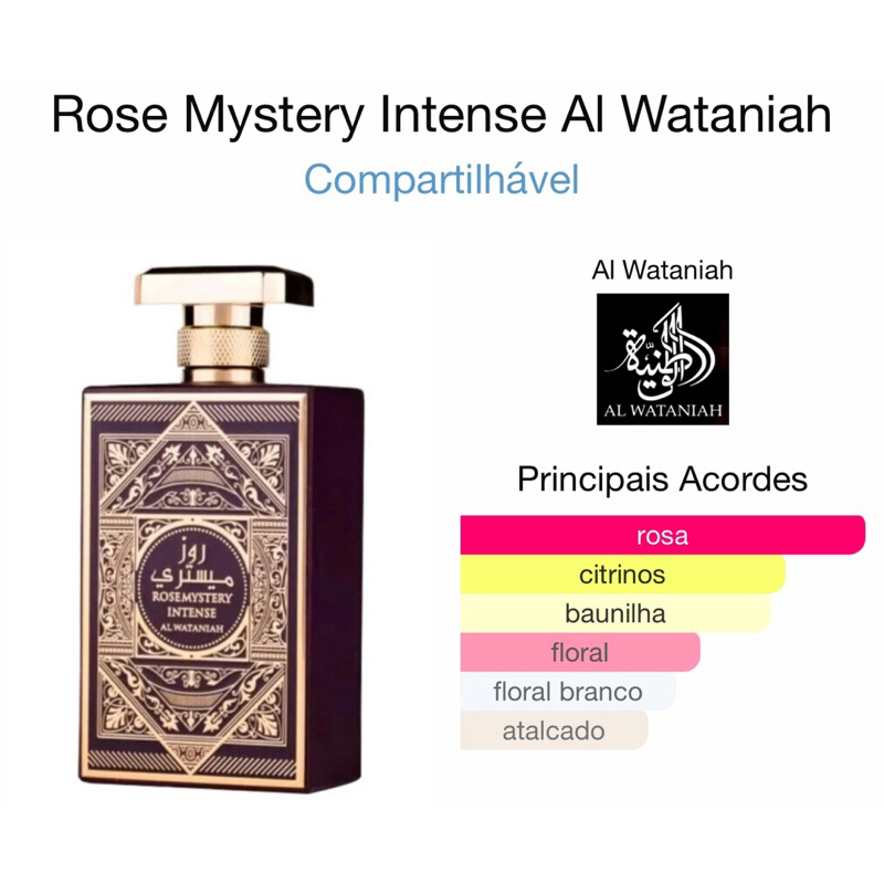 Perfume Árabe Rose Mystery Intense By Al Wataniah EDP 100ml