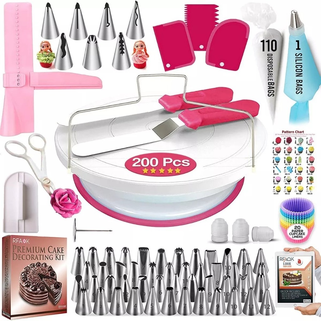 Kit Confeiteiro Completo com 200 Peças - Bicos de Confeitar 